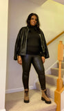 Curvy Black Faux Leather Leggings
