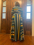 Nita Multi Stripe Maxi Dress w/ ribbon