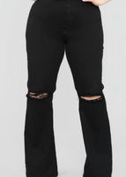 High Rise Flare Jeans (Black) 2X only