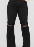 High Rise Flare Jeans (Black) 2X only