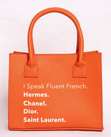I speak fluent mini tote - Orange