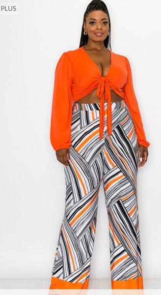 Tiffany Orange Pant Set